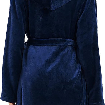 Plush Robes for Women, Short Womens Fleece Robes Soft Warm Spa Bathrobe