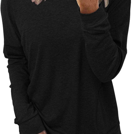 Womens Crewneck Sweatshirt Casual Loose Fitting Tops Long Sleeve T Shirt