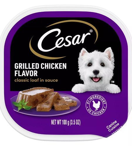 Cesar Classic Loaf in Sauce Grilled Chicken and Gravy Flavor Small Breed Wet Dog Food - 3.5Oz