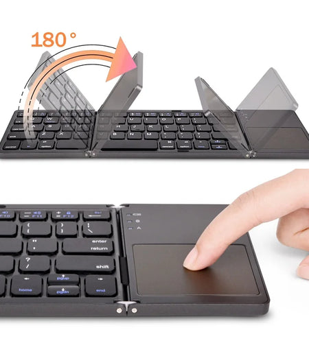 Wireless Folding Keyboard Bluetooth Keyboard with Touchpad for Windows, Android, Ios,Phone,Multi-Function Button Mini Keyboard