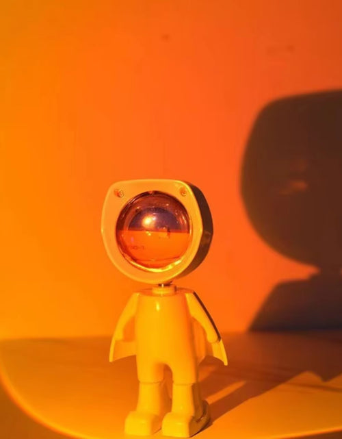 Load image into Gallery viewer, Light Sunset Light Astronaut Light Rainbow Projection Night Light 360Degree Rotation Rechargeable Ambient Light Magnetic Light
