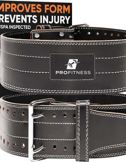 Load image into Gallery viewer, Genuine Leather Workout Belt (4 Inches Wide) - Proper Weight Lifting Form - Lower Back Support for Squats, Deadlifts, Cross Training
