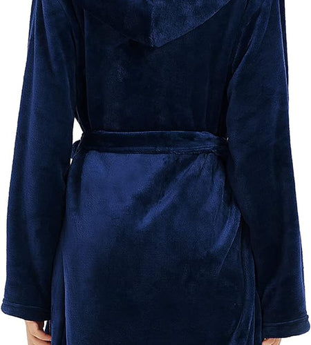 Plush Robes for Women, Short Womens Fleece Robes Soft Warm Spa Bathrobe