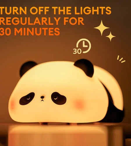 LED Night Lights Cute Panda Silicone Lamp USB Rechargeable Timing Bedside Decor Kids Birthday Gifts for Home Bedroom Decor