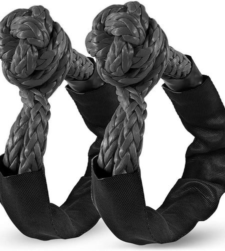 Soft Shackle Recovery, 1/2 Inch X 22 Inch Soft Shackle (58,000 LBS Breaking Strength) with Protective Sleeve for Off-Road Sailing Trucks, 4X4，Utv, Atv(Black, 2 Pack Soft Shackle)