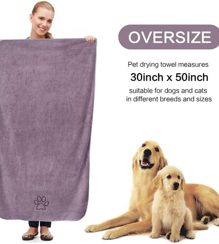 Dog Towel Super Absorbent Pet Bath Towel Microfiber Dog Drying Towel for Small, Medium, Large Dogs and Cats
