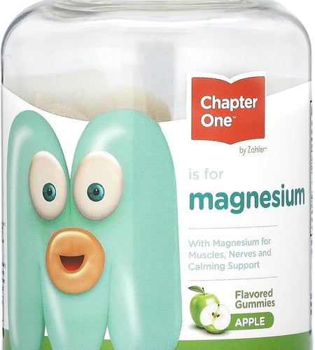 Chapter One Magnesium Gummies for Kids & Adults - Natural Calm Gummies - Calm Magnesium Citrate - Bone and Muscle Function Supplements for Kids & Adults - Mood Support, Kosher Apple Flavor (60)