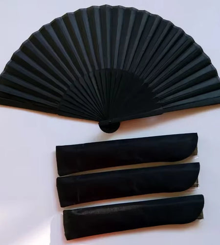 NEW Hot Sale Chinese Style Black Vintage Hand Fan Folding Fans Dance Wedding Party Favor Decorations Fabric Fan Portable