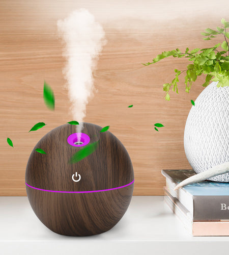 USB Aroma Humidifier Essential Oil Diffuser Ultrasonic Cool Mist Humidifier Air Humificador with 7 Color Change Air Humidifier Aroma Diffuser Essential Oil Humidifier Mist Maker Aromatherapy Wood