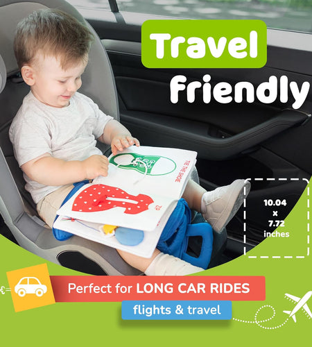 Quiet Book Montessori Toys for 1 2 3 Year Old, Busy Book for Toddlers 1-3 Travel Toy with Preschool Learning Activities, Educational Toy with 9 Sensory Toddler Activities for Boys & Girls