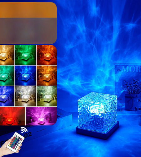 Ocean Wave Projector Light 16 Colors Midnight Aura Aurora Glow Lamp Home Office Bar Restaurant Underwater Projector Night Light