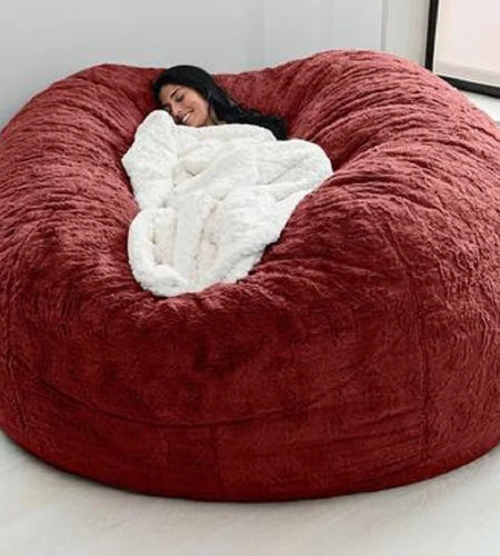 Dropshipping Fur Giant Removable Washable Bean Bag Bed Cover Living Room Furniture Lazy Sofa Cover
