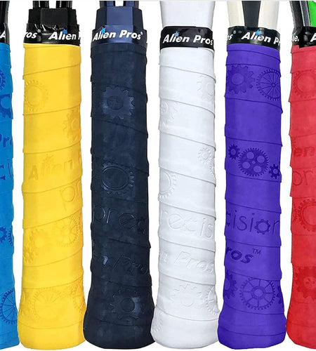 Tennis Racket Grip Tape (6 Grips) – Precut and Dry Feel Tennis Grip – Designer Tennis Overgrip Grip Tape Tennis Racket – Wrap Your Racquet for High Performance (6 Grips)