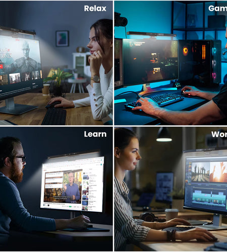 BM-ES1 plus Computer Monitor Light Bar,Wireless Remote Control Multiple Screen Lamp Dimmer Switch, E-Reading LED Hanging Light