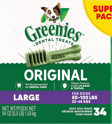 Original Large Dog Natural Dental Treats (50 -100 Lb. Dogs)