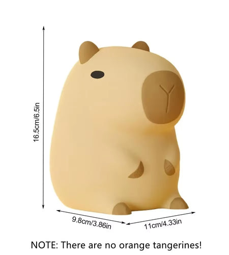 Silicone Capybara Night Lights Portable USB Rechargeable Animal Touch Control Lamp with Timing Function for Home Bedroom Decor