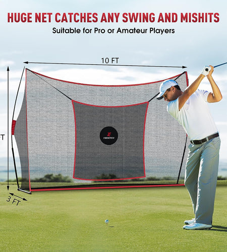 Golf Hitting Net Heavy Duty Golf Practice Net for Backyard Driving Golf Net with High Impact Chipping Hitting Target Golf Driving Practice Net Include Carry Bag Golf Balls for Indoor Outdoor