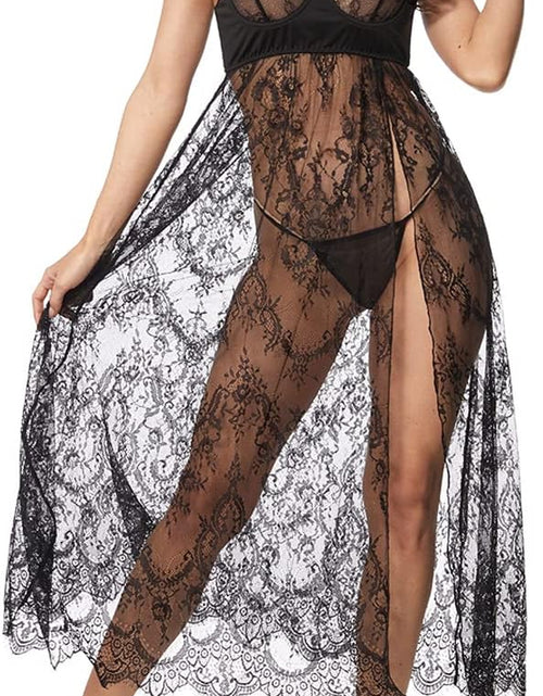 Women'S plus Size Lingerie Sexy Split Maxi Long Gown Sheer Dress Cricket's Closet Women'S plus Size Lingerie Sexy Split Maxi Long Gown Sheer Dress Cricket's Closet