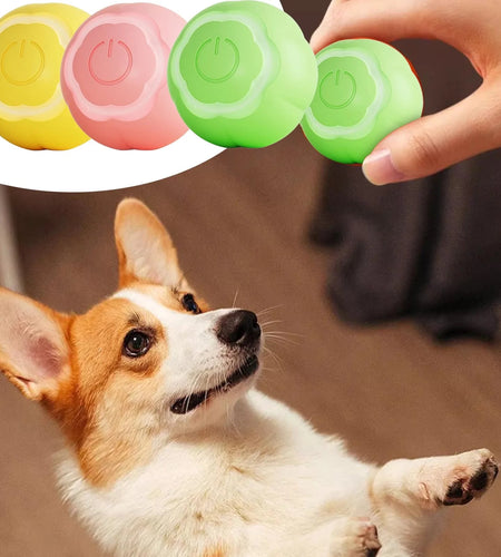 Pet Health and Wellness Products Clearance Automatic Smart Teasing Dog Ball Gravity Intelligent Jump Ball Electric Charging Dog Toy Pink