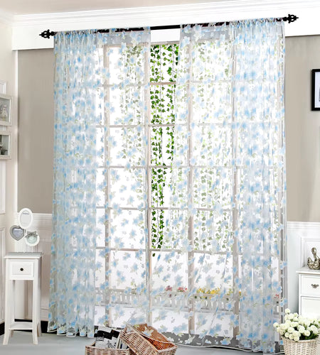 Shower Curtains for Girls Drape 1 Window Panel Fabric Tulle Flower Voile Curtain Sheer Home Decor Taupe Curtains 84 Inches Long